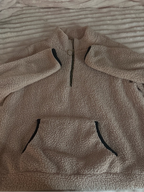 Jackets & Blazers - Cozy Sherpa Half-Zip Pullover - Beige